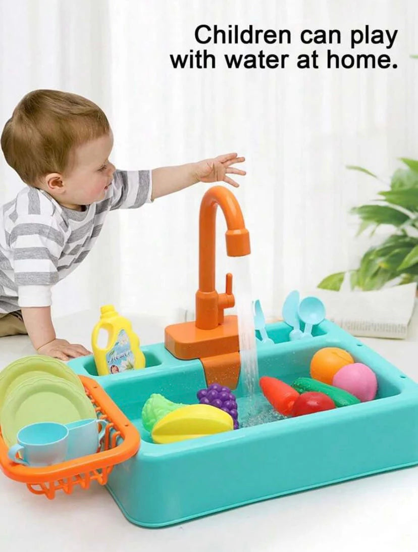 Kitchen Sink Toys Children Electric Dishwasher Playing Toy With Running water